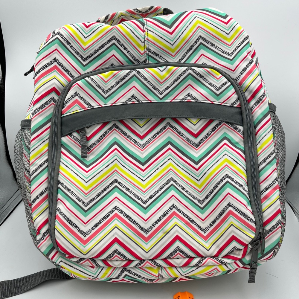 Thirty-One‎ Backpack Chevron Print School Travel Laptop Daypack